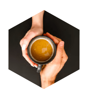 a pair of hands holding a cup of coffee